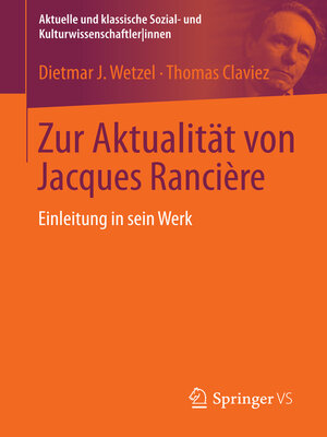 cover image of Zur Aktualität von Jacques Rancière